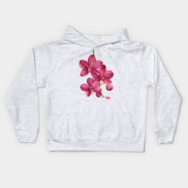 Pink Orchid Kids Hoodie by artofsuff